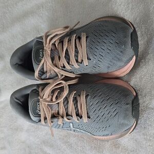 Asics Gray and Pink Athletic Sneakers